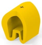 PVC cable maker, imprint "+", (L) 4.5 mm, max. bundle Ø 3.2 mm, yellow, EC5220-000