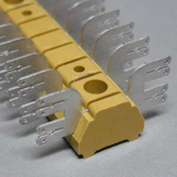 Terminal block, 8 pole, 2.5 mm², clamping points: 8, yellow, solder connection, 8 A