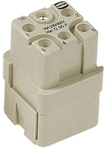 Socket contact insert, 3A, 5 pole, unequipped, crimp connection, with PE contact, 09120053101