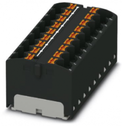 Distribution block, push-in connection, 0.2-6.0 mm², 18 pole, 32 A, 6 kV, black, 3273848