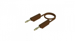 Measuring lead with (4 mm plug, spring-loaded, straight) to (4 mm plug, spring-loaded, straight), 0.25 m, brown, PVC, 2.5 mm², CAT O