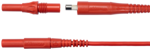 Measuring lead with (4 mm plug, straight) to (4 mm plug, straight), 1 m, black/red, polyamide, 1.0 mm², CAT IV