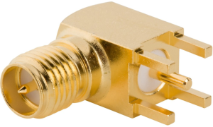 SMA socket 50 Ω, solder connection, angled, 132136RP