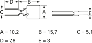 PTC fuse, self-resetting, radial, 30 V (DC), 40 A, 3.7 A (trip), 1.85 A (hold), 30R185UU