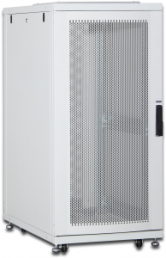 26 HE server cabinet, perforated steel doors, (H x W x D) 1340 x 600 x 1000 mm, IP20, sheet steel, light gray, DN-19 SRV-26U-1
