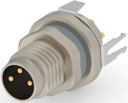 Circular connector, 3 pole, solder connection, screw locking, straight, T4040034031-000