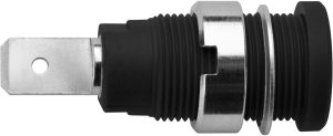 4 mm socket, flat plug connection, mounting Ø 12.2 mm, CAT III, black, SEB 7080 NI / SW