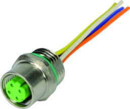 Sensor actuator cable, M12-flange socket, straight to open end, 4 pole, 0.5 m, PA, 4 A, 21033712403