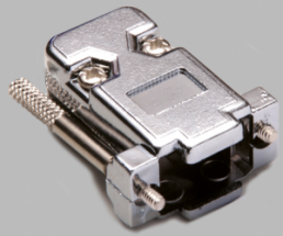 D-Sub connector housing, size: 3 (DB), straight 180°, cable Ø 11 mm, plastic, metallized, silver, 10120078