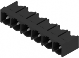 Pin header, 6 pole, pitch 7.62 mm, angled, black, 1059490000