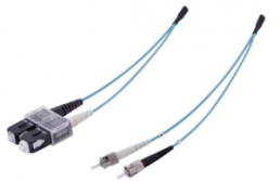 FO duplex patch cable, SC to 2x ST, 10 m, OM3, multimode 50/125 µm