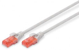 Patch cable, RJ45 plug, straight to RJ45 plug, straight, Cat 6, U/UTP, LSZH, 1.5 m, gray