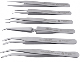 SMD tweezers kit (6 tweezers), uninsulated, antimagnetic, stainless steel, 5-050-ES