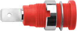 4 mm socket, flat plug connection, mounting Ø 12.2 mm, CAT III, red, SEB 7080 NI / RT