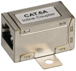 Modular adapter RJ45 STP, Cat.6A, ,with flange for wall mounting