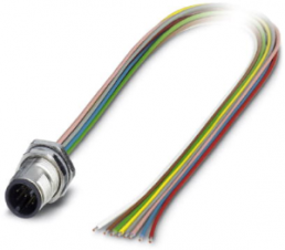Sensor actuator cable, M12-flange plug, straight to open end, 8 pole, 0.5 m, 2 A, 1551914