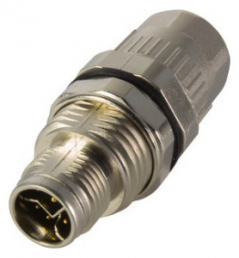 Plug, M12, 8 pole, crimp connection, screw lock/push-pull, straight, 21038611825