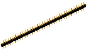 Pin header, 50 pole, pitch 2.54 mm, straight, black, 10040203