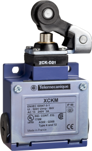 Switch, 2 pole, 1 Form A (N/O) + 1 Form B (N/C), roller plunger, screw connection, IP66, XCKM121