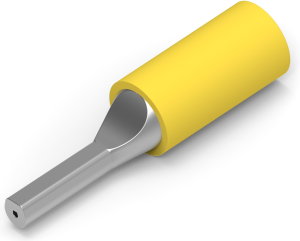 Insulated pin cable lug, 2.6-6.6 mm², AWG 12 to 10, 2.59 mm, yellow
