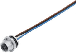 Sensor actuator cable, M12-flange socket, straight to open end, 4 pole, 0.2 m, 4 A, 76 2532 1111 00004-0200