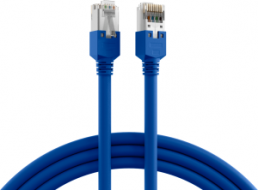 Patch cable, RJ45 plug, straight to RJ45 plug, straight, Cat 5e, F/UTP, LSZH, 40 m, blue