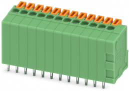 PCB terminal, 12 pole, pitch 2.54 mm, AWG 26-20, 6 A, spring-clamp connection, green, 1780950