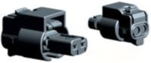 Socket, unequipped, 2 pole, straight, 1 row, black, 1-1924067-4