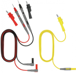 Measuring lead with (Test probe, straight) to (Alligator Clip), red/gray/yellow