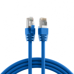 Patch cable, RJ45 plug, straight to RJ45 plug, straight, Cat 8.1, S/FTP, LSZH, 0.5 m, blue