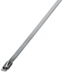 Cable tie, stainless steel, (L x W) 201 x 4.6 mm, bundle-Ø 50 mm, silver, -80 to 538 °C