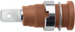 4 mm socket, flat plug connection, mounting Ø 12.2 mm, CAT III, brown, SEB 6452 NI / BR