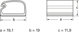 Mounting base, max. bundle Ø 5 mm, PVC, gray, self-adhesive, (L x H) 19.81 x 11.9 mm