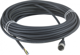 Sensor actuator cable, M12-cable socket, straight to open end, 5 pole, 15 m, PUR, black, 4 A, XZCP1164L15