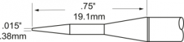 Soldering tip, conical, (T x L x W) 0.4 x 19.1 x 0.4 mm, TFP-CNP1