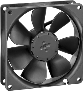 DC axial fan, 12 V, 92 x 92 x 25 mm, 72 m³/h, 28 dB, slide bearing, ebm-papst, 3412 NGMV