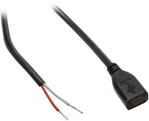 USB 2.0 connection line, micro-USB jack type B to open end, 1 m, black