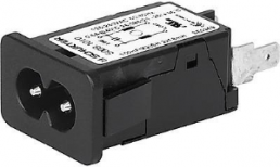 IEC plug C8, 50 to 60 Hz, 2.5 A, 250 VAC, 1.2 mH, solder connection, 5008.2022
