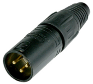 XLR plug, 3 pole, gold-plated, 2.5 mm², AWG 14, metal, NC3MX-B