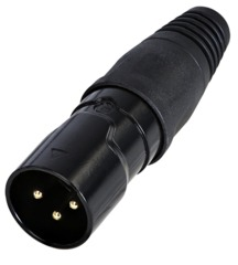 XLR plug, 3 pole, gold-plated, 1.5 mm², AWG 16, RCX3M-Z-002-1