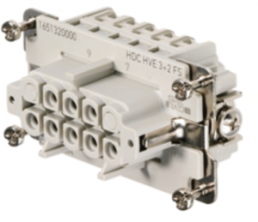 Socket contact insert, 4, 5 pole, equipped, screw connection, with PE contact, 1651320000