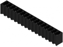 Pin header, 16 pole, pitch 3.81 mm, straight, black, 1863420000