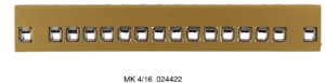 Terminal block, 16 pole, 2.5 mm², clamping points: 32, yellow, screw connection, 24 A