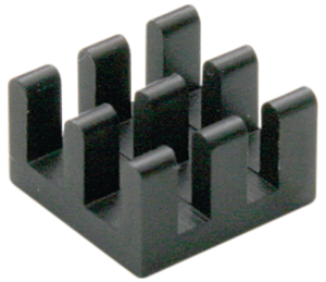 IC heatsink, 10 x 10 x 6 mm, 31 K/W, black anodized