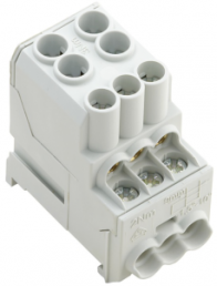 Potential distribution terminal, screw connection, 10-25 mm², 1 pole, 100 A, light gray, 1561910000