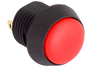 Push button, 1 pole, red, unlit , 0.4 A/32 V, mounting Ø 12 mm, IP67, FL12NR