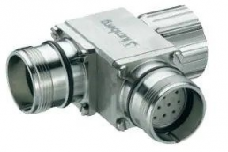 Adapter, 2 x M23 (12 pole, socket) to M23 (6 pole, plug), T-shape, 2298