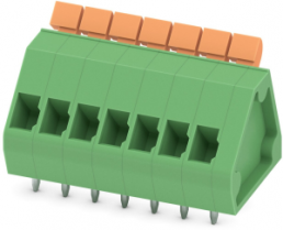 PCB terminal, 7 pole, pitch 3.81 mm, AWG 26-16, 12 A, spring-clamp connection, green, 1747931