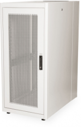 26 HE server cabinet, perforated steel doors, (H x W x D) 1360 x 600 x 1000 mm, IP20, sheet steel, light gray, DN-19 SRV-26U-D