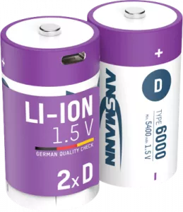 1314-0005 Ansmann Round Cell Batteries, 9V Block Batteries